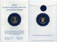 Republic platinum Proof 150 Balboas 1976, Franklin mint, KM43. Comes in the original Franklin mint packaging with the case of issue and COA. APW 0.298...