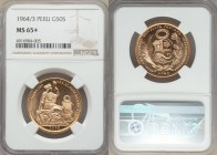 Republic gold 50 Soles 1964/3 MS65+ NGC, Lima mint, KM230. Mintage: 2425. Gem Mint state, clean surface and fully lustrous. AGW 0.6772 oz.

HID0980124...
