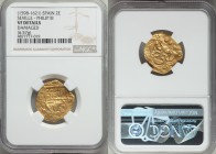 Philip III gold Cob 2 Escudos ND (1598-1621) VF Details (Damaged) NGC, Seville mint, KM7. 

HID09801242017