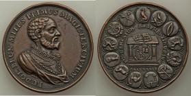 Zurich. Canton copper "Rudolf Brun" Medal 1736 XF, Haller-151, Wund-835, SM-253. 47mm. 45.20gm. By H.J. Gessner. For the 400th anniversary of the Brun...