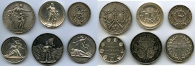 Cantonal 6-Piece Lot of Uncertified Assorted silver Shooting Medals, 1) Neuchatel. La Chaux-de-Fonds 1886 - XF, Richter-951a. 45mm. 35.97gm. 2) Uri. A...