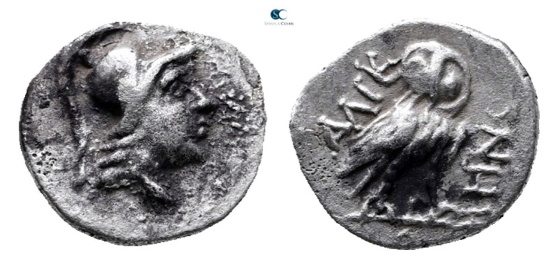 Caria. Halikarnassos circa 150-50 BC. 
Trihemiobol AR

11 mm, 0,99 g



V...