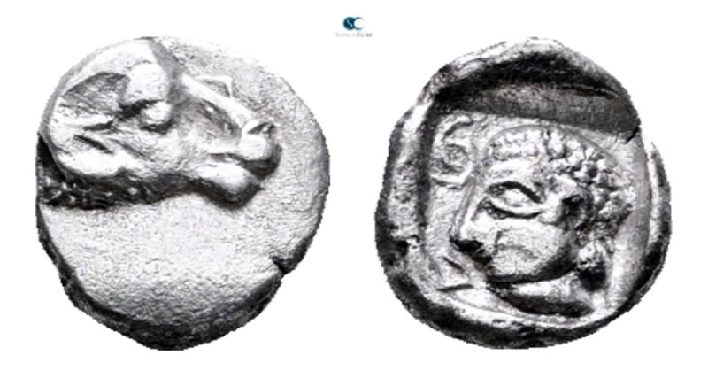 Caria. Kasolaba circa 500-450 BC. 
Hemiobol AR

7 mm, ,44 g



Very Fine