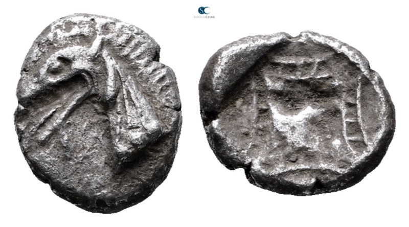Caria. Kindya circa 510-490 BC. 
Tetrobol AR

13 mm, 1,76 g



Very Fine