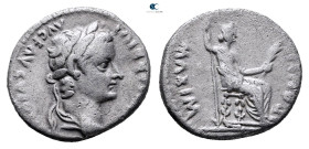 Tiberius AD 14-37. "Tribute Penny" type.. Lugdunum. Denarius AR