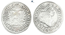 Austria. Breslau (Schlesien, Poland).  AD 1667. 3 Kreuzer 1667