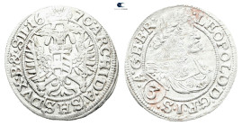 Austria. Breslau (Schlesien, Poland).  AD 1670. 3 Kreuzer 1670