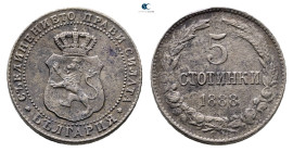 Bulgaria. Ferdinand I AD 1887-1918. 5 Stotinki 1888