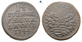 Germany. Sachsen-Gotha-Altenburg.  AD 1744. 1 1/2 Pfennig 1744