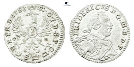 Germany. Brandenburg-Bayreuth.  AD 1753. 1 Kreuzer 1753