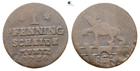 Germany. Anhalt-Bernburg.  AD 1754. 1 Pfennig 1754
