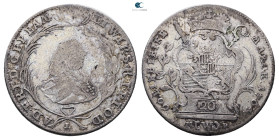 Germany. Würzburg (Bistum). Adam Friedrich von Seinsheim AD 1755-1779. 20 Kreuzer AR 1761