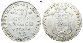 Germany. Braunschweig.  AD 1798. 16 Gute Groschen 1798