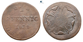 Germany. Lippe.  AD 1829. 1 Pfennig 1829