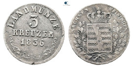 Germany. Sachsen-Meiningen.  AD 1836. 3 Kreuzer 1836