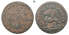 Germany. Rostock.  AD 1843. 3 Pfennig 1843