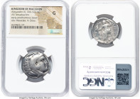 MACEDONIAN KINGDOM. Alexander III the Great (336-323 BC). AR tetradrachm (25mm, 5h). NGC Good. Early posthumous issue, Amphipolis, ca. 320-317 BC. Hea...