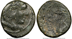 MACEDONIAN KINGDOM. Alexander III the Great (336-323 BC). AE unit (17mm, 10h). NGC Choice Fine. Lifetime issue, uncertain mint in Macedon, ca. 336-323...