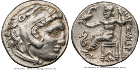 MACEDONIAN KINGDOM. Alexander III the Great (336-323 BC). AR drachm (17mm, 4.35 gm, 8h). NGC XF 5/5 - 4/5, brushed. Early posthumous issue, Lampsacus,...