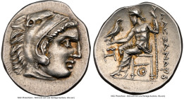 MACEDONIAN KINGDOM. Alexander III the Great (336-323 BC). AR drachm (19mm, 4.06 gm, 11h). NGC AU 5/5 - 3/5, brushed. Posthumous issue, Lampsacus, ca. ...