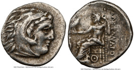 MACEDONIAN KINGDOM. Alexander III the Great (336-323 BC). AR drachm (18mm, 4h). NGC VF, marks. Posthumous issue, Lampsacus, under Antigonus I Monophth...