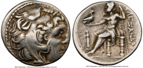 MACEDONIAN KINGDOM. Alexander III the Great (336-323 BC). AR drachm (18mm, 1h). NGC VF. Early posthumous issue, Lampsacus, ca. 310-301 BC. Head of Her...