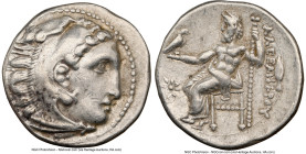 MACEDONIAN KINGDOM. Alexander III the Great (336-323 BC). AR drachm (18mm, 4.23 gm, 11h). NGC Choice VF 5/5 - 4/5. Early posthumous issue, Colophon, c...