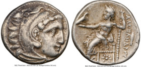 MACEDONIAN KINGDOM. Alexander III the Great (336-323 BC). AR drachm (17mm, 4.27 gm, 11h). NGC Choice VF 5/5 - 4/5. Early posthumous issue, Colophon, c...