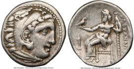 MACEDONIAN KINGDOM. Alexander III the Great (336-323 BC). AR drachm (18mm, 4.27 gm, 12h). NGC VF 5/5 - 3/5, marks. Early posthumous issue, Colophon, c...