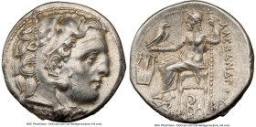 MACEDONIAN KINGDOM. Alexander III the Great (336-323 BC). AR drachm (17mm, 3.84 gm, 1h). NGC AU 5/5 - 4/5. Early posthumous issue of Colophon, ca. 323...