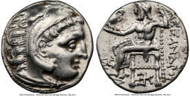 MACEDONIAN KINGDOM. Alexander III the Great (336-323 BC). AR drachm (18mm, 4.14 gm, 10h). NGC Choice VF 5/5 - 3/5. Posthumous issue, Colophon, ca. 319...