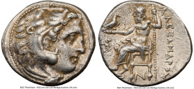 MACEDONIAN KINGDOM. Alexander III the Great (336-323 BC). AR drachm (17mm, 4.20 gm, 12h). NGC Choice VF 5/5 - 4/5. Posthumous issue, Colophon, struck ...