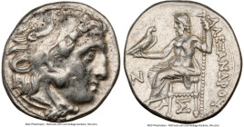 MACEDONIAN KINGDOM. Alexander III the Great (336-323 BC). AR drachm (17mm, 4.30 gm, 7h). NGC Choice VF 5/5 - 3/5, brushed. Posthumous issue, Colophon,...