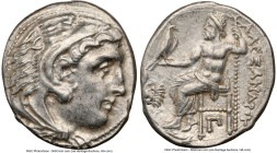 THRACIAN KINGDOM. Lysimachus (305-281 BC). AR drachm (17mm, 4.29 gm, 1h). NGC Choice XF 5/5 - 4/5. Posthumous issue, Colophon, in the name and types o...