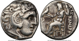 MACEDONIAN KINGDOM. Alexander III the Great (336-323 BC). AR drachm (16mm, 12h). NGC Choice Fine, scratches. Posthumous issue, Colophon, ca. 310-301 B...