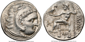 MACEDONIAN KINGDOM. Alexander III the Great (336-323 BC). AR drachm (18mm, 4.41 gm, 11h). NGC AU 4/5 - 3/5, brushed, flan flaw. Posthumous issue, Colo...