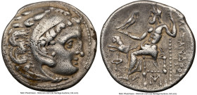 THRACIAN KINGDOM. Lysimachus (305-281 BC). AR drachm (18mm, 11h). NGC VF. Posthumous issue in the name and types of Alexander III the Great of Macedon...