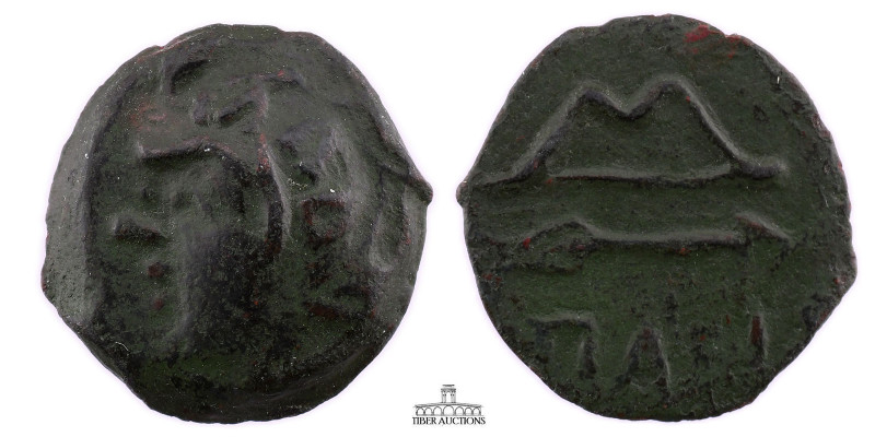 CIMMERIAN BOSPOROS, Pantikapaion. Circa 250-200 BC. Æ (18 mm, 2.44 g.). Wreathed...