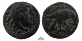 KINGS of MACEDON. Amyntas III. 394/3-370/69 BC. Æ Tetrachalkon (16 mm, 3.38 g.). Aigai or Pella mint. Head of Herakles right, wearing lion skin / Eagl...