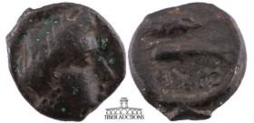 SKYTHIA, Olbia. Circa 320-315 BC. Æ (14 mm, 2.32 g.). Wreathed head of Demeter left / Sea eagle right standing on dolphin right. 