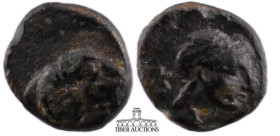 TROAS, Kebren. Circa 387-310 BC. Æ (11 mm, .98 g.). Laureate head of Apollo right / Head of ram right.