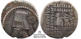 KINGS of PARTHIA. Gotarzes II. Circa AD 40-51. AR Drachm (19 mm, 3.55 g.). Ekbatana mint. Diademed bust left, wearing long beard, earring, and spiral ...