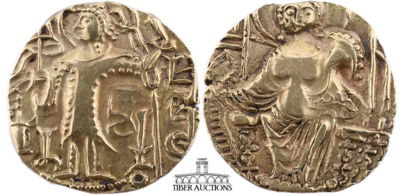 INDIA, Kushan Empire. Kipunada. Circa AD 335-350 or 350-375 . Pale AV Dinar (18 ...