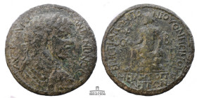 MYSIA, Miletopolis. Caracalla AD 198-217. Æ Tetrassarion ( 32 mm, 19.10 g.), Pomponios Onesimos, strategos for the second time. ΑΥΤ Κ Μ ΑΥΡ CEH ΑΝΤΩΝE...
