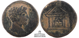CAPPADOCIA, Caesarea. Commodus. AD 177-192. Æ (27 mm, 14.03 g.). Laureate, draped and cuirassed bust right / Mount Argaeus within tetrastyle temple, w...