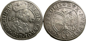 Austria Ferdinand Charles (1647), Hall 3 Kreuzer, Ag, 1.43g, 16mm, KM 852 VF