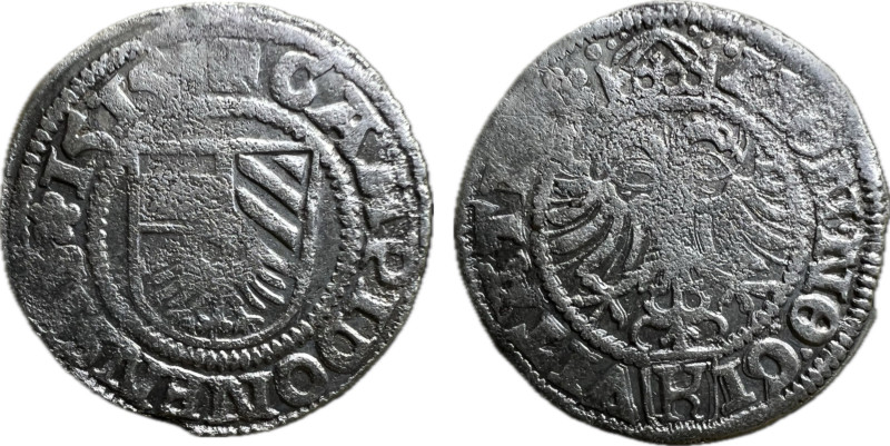 Germany City of Kempten, 1/2 Batzen (1515), Ag, 1.75g, 21mm, Saur 1495 VF