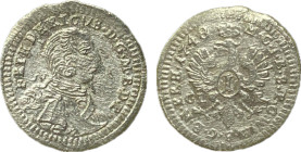Germany Frederick of Brandenburg (1748), 1 Kreuzer, Wilmersdörffer 779, Ag, 15mm, 0.47g VF