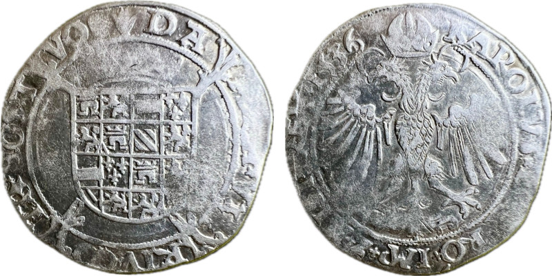 Netherlands Charles V 4 Stuivers (Gulden) Spanish Netherlands (1536) Ag 5.44g 32...