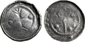 Poland Sieciech, Palatine Cross Denar (11th century), Sluszków, Ag, 1.14g, 14mm, CNP Tab.XXI-XXX VF